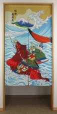 Photo1: Noren nm Japanese door curtain Ukiyoe Sengoku Samurai 85 x 150cm (1)