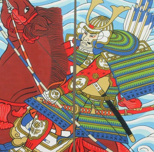 Photo2: Noren nm Japanese door curtain Ukiyoe Sengoku Samurai 85 x 150cm
