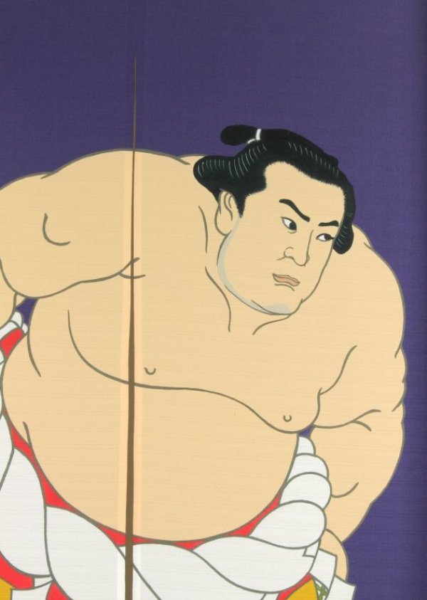 Photo3: Noren nm Japanese door curtain Ukiyoe Sumo tani 85 x 150cm