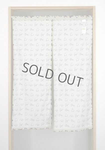Photo2: Noren Japanese Curtain Doorway NM SD mike miyake neko cat 85 x 120 cm  (2)