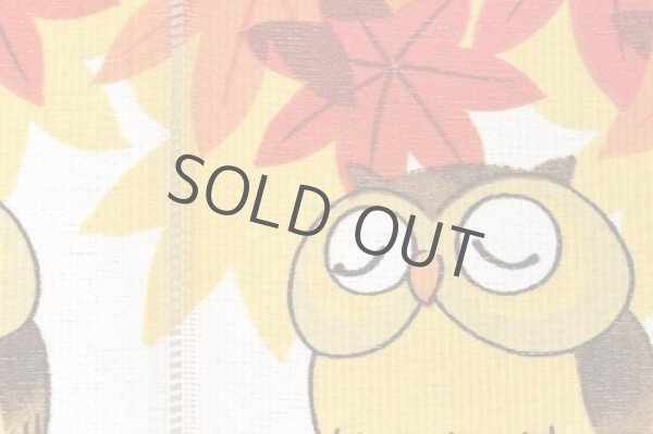 Photo4: Noren Japanese Curtain Doorway NM SD autumn owl rabbit 85 x 150 cm (4)