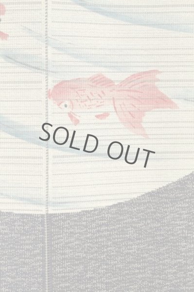 Photo3: Noren Japanese Curtain Doorway NM SD tapestry goldfish kasure hand 85 x 150 cm  (3)