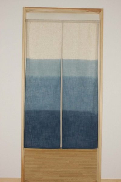 Photo3: Noren Japanese Curtain Doorway NM SD gradation blue 85 x 150 cm (3)