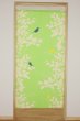 Photo1: Noren Japanese Curtain Doorway NM SD birds leaf ecolier teijin 85 x 170 cm  (1)