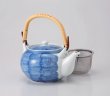 Photo2: Arita Porcelain sd Dobin Japanese tea pot sumi blue peony 550ml  (2)