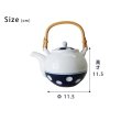 Photo6: Arita Porcelain sd Dobin Japanese tea pot polka dot navy blue 600ml  (6)