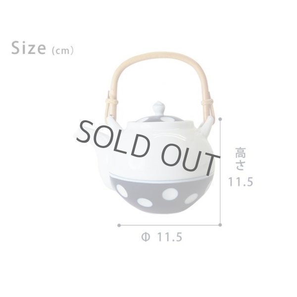 Photo6: Arita Porcelain sd Dobin Japanese tea pot polka dot navy blue 600ml  (6)