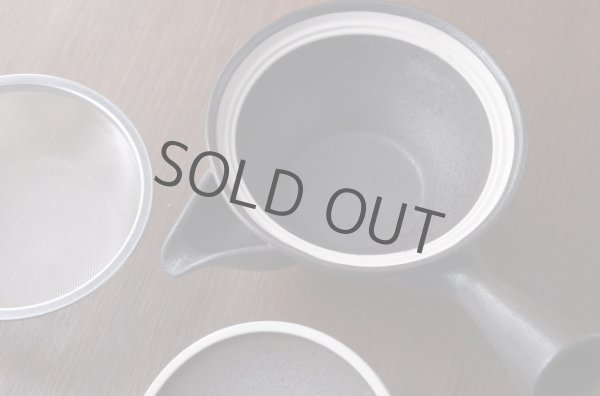 Photo3: Japanese tea pot Mino ware flat style Temokukuro 250ml (3)