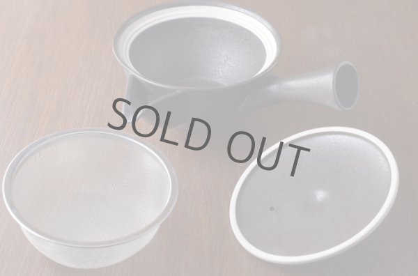 Photo4: Japanese tea pot Mino ware flat style Temokukuro 250ml (4)