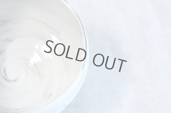 Photo4: Arita porcelain Japanese tea bowl black dirt white gla chawan Matcha Green Tea  (4)