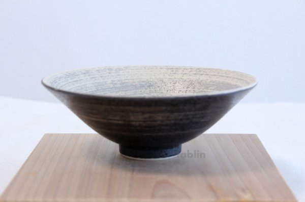 Photo5: Arita porcelain Japanese tea bowl Kurouchi ha Kyohei M chawan Matcha Green Tea  (5)