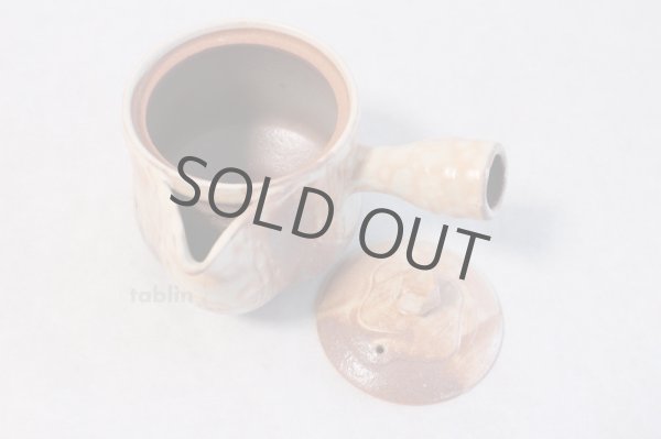 Photo3: Japanese tea pot cups set Hagi ware Koyo soroe pottery tea strainer 520ml (3)