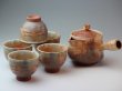 Photo1: Japanese tea pot cups set Hagi ware Koyo soroe pottery tea strainer 520ml (1)