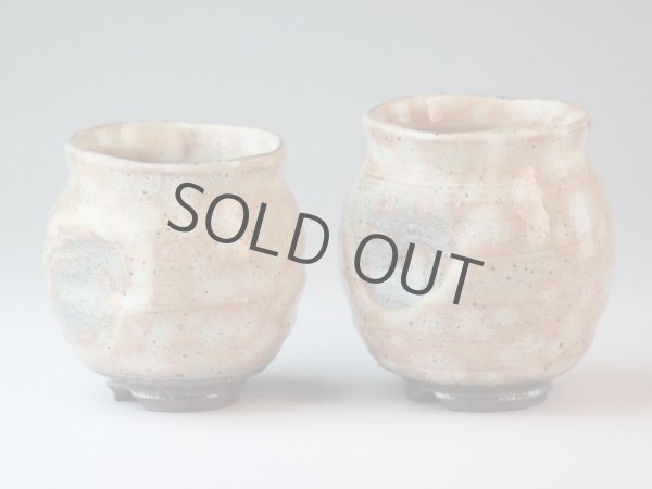 Photo2: Hagi yaki ware Japanese tea cups pottery Daruma  (2)