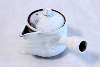 Photo1: Hagi yaki ware Japanese tea pot Seikan kyusu pottery tea strainer 500ml