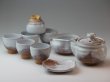 Photo1: Japanese tea set pot cups Houhin White glaze pottery tea strainer 260ml (1)