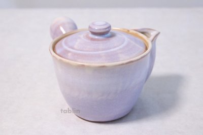 Photo3: Hagi yaki ware Japanese tea pot Hagi Purple kyusu pottery tea strainer 420ml