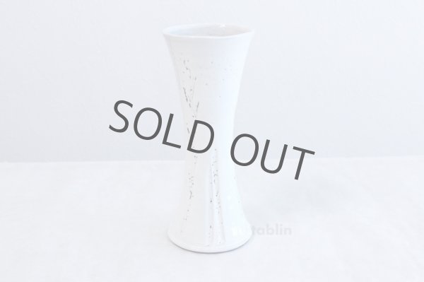 Photo2: Hagi yaki ware Japanese vase white glaze hanaike Yuuka H 22cm (2)