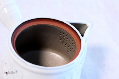 Photo3: Hagi yaki ware Japanese tea pot Seikan kyusu pottery tea strainer 500ml