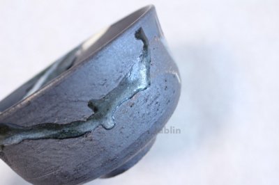 Photo2: Shigaraki pottery Japanese tea bowl Ibushi bidoro chawan Matcha Green Tea 