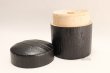 Photo2: Tea Caddy Japanese wooden fired black wood tea container size:S (2)