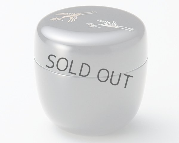 Photo9: Tea Caddy Japanese Natsume Echizen Urushi lacquer Matcha container Cranes (9)