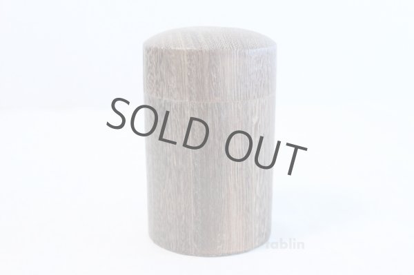 Photo2: Tea Caddy wooden fired wood tea container made from natural wood size:M (2)