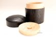 Photo3: Tea Caddy Japanese wooden fired black wood tea container size:S (3)