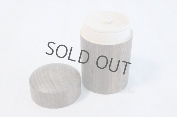 Photo3: Tea Caddy wooden fired wood tea container made from natural wood size:M (3)
