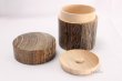 Photo3: Tea Caddy wooden fired wood tea container made from natural wood size:S (3)
