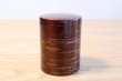 Photo1: Tea Caddy Japanese wooden lacquering tea container made from natural wood (1)
