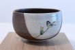 Photo4: Kutani porcelain tea bowl nodoka Japanese matcha chawan BLACK CAPPED CHICKADEES  (4)