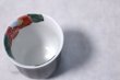 Photo5: Kutani porcelain camellia blue & red Yunomi Japanese tea cup (set of 2) (5)