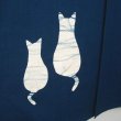 Photo2: Kyoto Noren Japanese curtain Cats Rozome wax resist textile 85cm x 150cm (2)