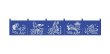 Photo3: Noren Japanese curtain fish sushi blue cotton 170cm x 28cm (3)