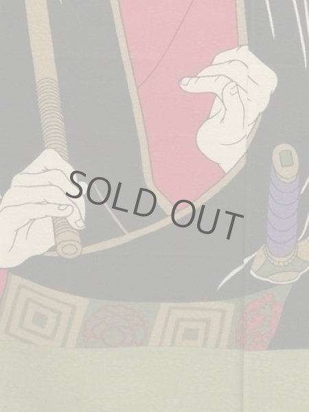Photo4: Noren Japanese Curtain Doorway Ukiyo-e Kabuki Sukeroku 85cm x 150cm (4)