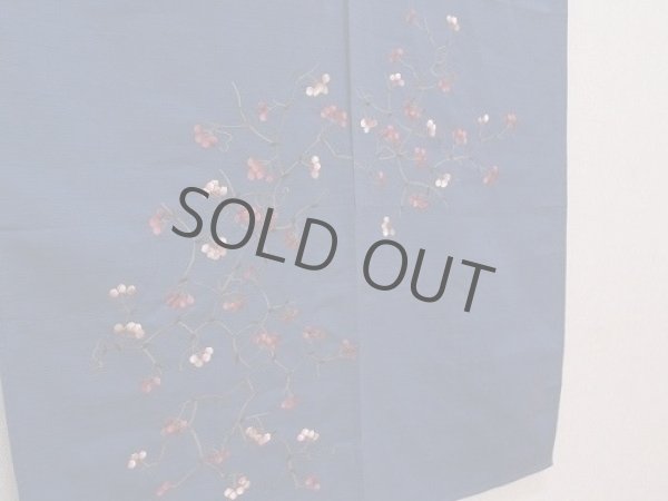 Photo2: Noren Japanese Curtain Doorway Sankirai flower needlework Kiyohiko 85cm x 150cm (2)