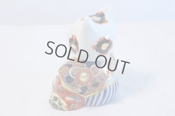 Photo2: Japanese Lucky Cat Kutani yaki ware Porcelain Maneki Neko Fukusuke sakari (2)
