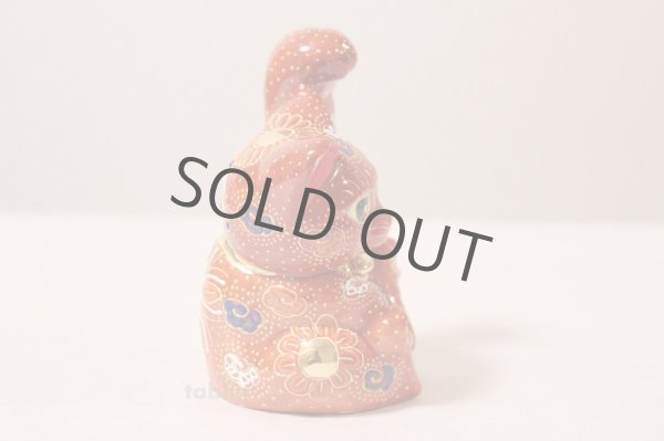 Photo3: Japanese Lucky Cat Kutani Porcelain Maneki Neko cha mori left hand H13.5cm  (3)