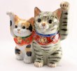 Photo1: Japanese Lucky Cat Kutani yaki ware Porcelain Maneki Neko Kinsai mori5 (1)