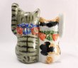 Photo3: Japanese Lucky Cat Kutani yaki ware Porcelain Maneki Neko Kinsai mori5 (3)