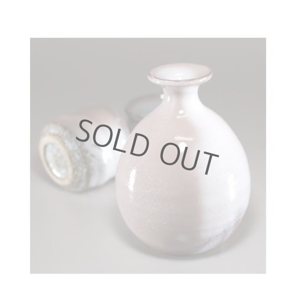 Photo3: Hagi ware Senryuzan climbing kiln Japanese sake bottle & cup set Youhen (3)
