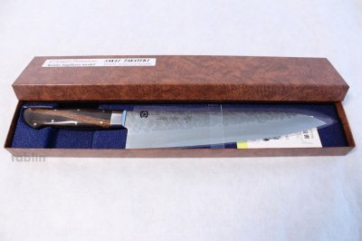 Photo2: SAKAI TAKAYUKI Japanese knife 17 Layers hemmered Damascus steel Sugihara model