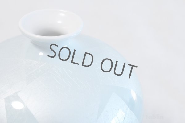 Photo4: Kutani ware Ginsai blue rokugo High Quality Japanese vase H15.2cm (4)