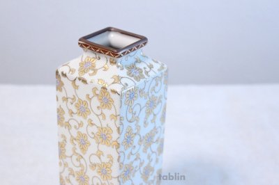 Photo2: Kutani porcelain Hakuchibu gold Japanese bud vase H21cm