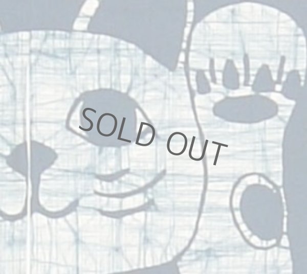 Photo2: Kyoto Noren SB Japanese batik door curtain Manekineko LuckyCat blue 85cm x 150cm (2)