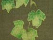 Photo2: Kyoto Noren SB Japanese batik door curtain Tsuta Ivy olive-green 85cm x 90cm (2)