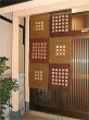 Photo5: Kyoto Noren SB Japanese batik door curtain Koshi Check brown 88cm x 150cm (5)