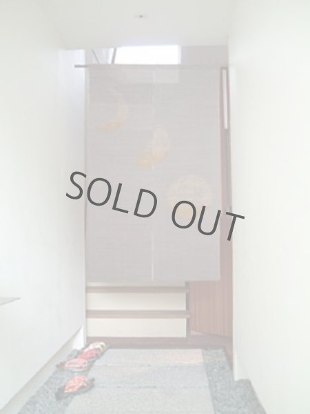 Photo2: Kyoto Noren SB Japanese batik door curtain Tsuki Moon gray 88cm x 150cm (2)