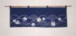 Photo5: Kyoto Noren SB Japanese batik door curtain Nami Wave navy blue 85cm x 30cm (5)